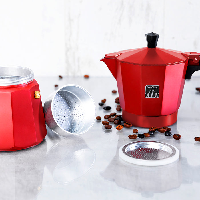 Cafetieră italiană Cecotec Mokclassic 900 Red, 550 ml, 9 cești, aluminiu roșu