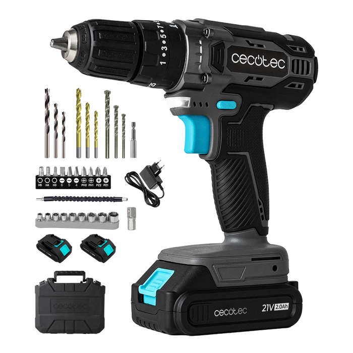 Bormașină cu percuție și înșurubare Cecotec PowerForce 2120 Impact, 21 V, 45 Nm, 1500 rpm