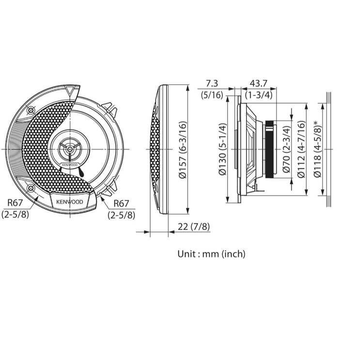 Difuzoare pentru Mașină Kenwood KFC-S1366 2 Piese (2 Unități)