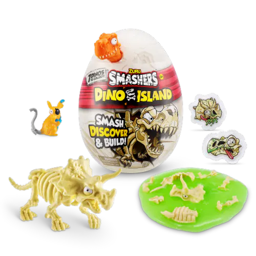 Ou de jucărie Zuru Smashers Dino Island Nano Egg, portocaliu, 6 piese, 3+ ani