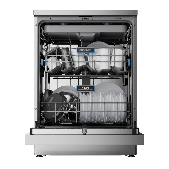 Mașină de spălat vase 60 cm Cecotec Bolero Aguazero 6210 Inox D, 15 seturi, 8 programe, clasa D, inox