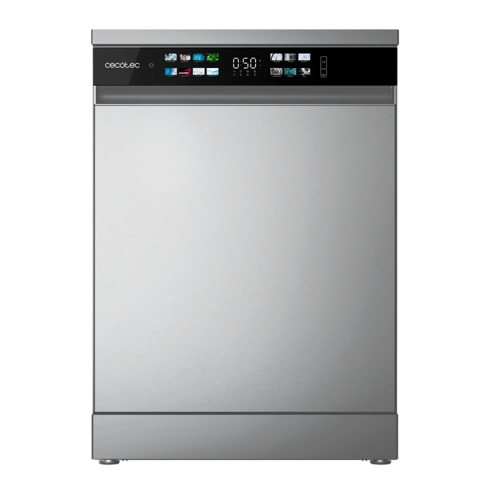 Mașină de spălat vase 60 cm Cecotec Bolero Aguazero 6210 Inox D, 15 seturi, 8 programe, clasa D, inox