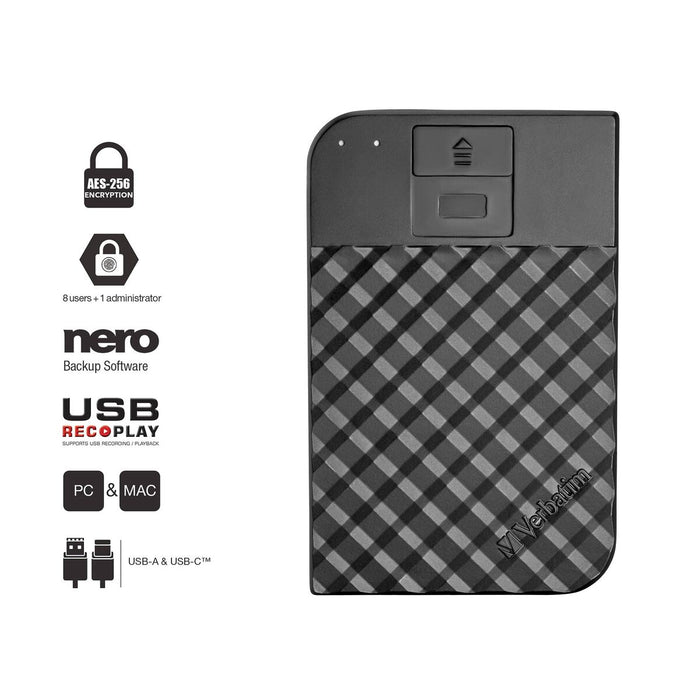 Hard disk Extern Verbatim FINGERPRINT 2 TB