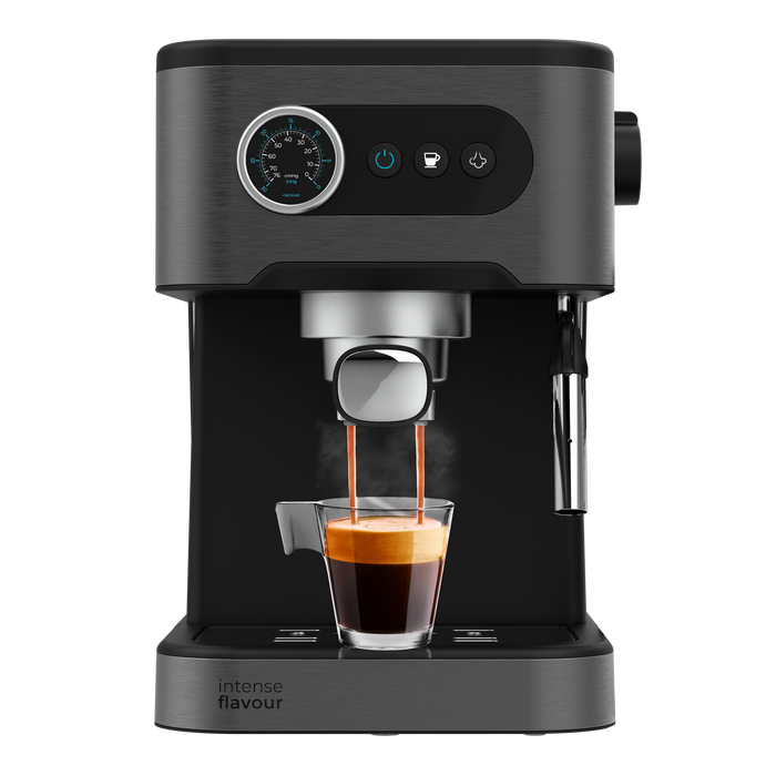 Espressor Cecotec Power Espresso 20 Pro, 20 bar, rezervor 1,5 l, 22 × 27 × 30 cm, negru