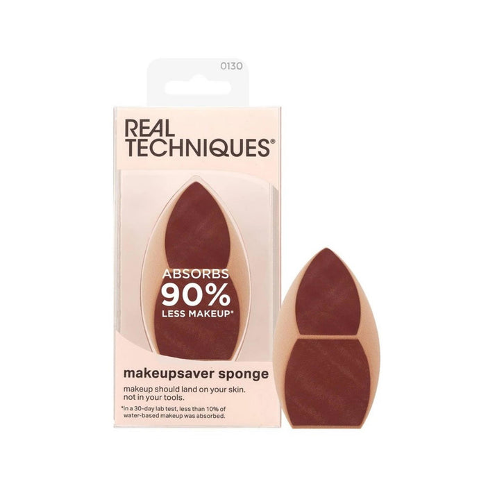Burete de machiaj Real Techniques Sponge+, absoarbe cu 90% mai puțin machiaj