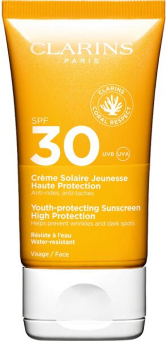 Cremă de soare Clarins Sun Care, hidratantă, pentru față, SPF 30, 50 ml