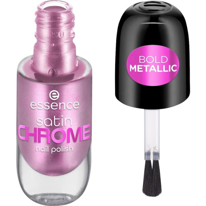Lac de unghii Essence Satin Chrome, nuanța 02 Artificial Pinktelligence, efect metalic, 8 ml