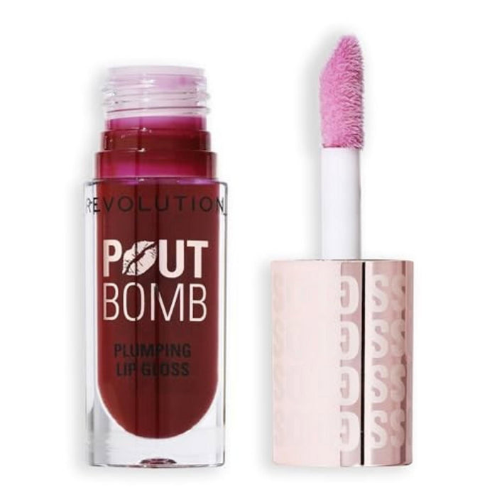 Luciu de buze Makeup Revolution Plump & Shine, efect de volum, nuanța Jelly Berry Mauve, 4.6 ml