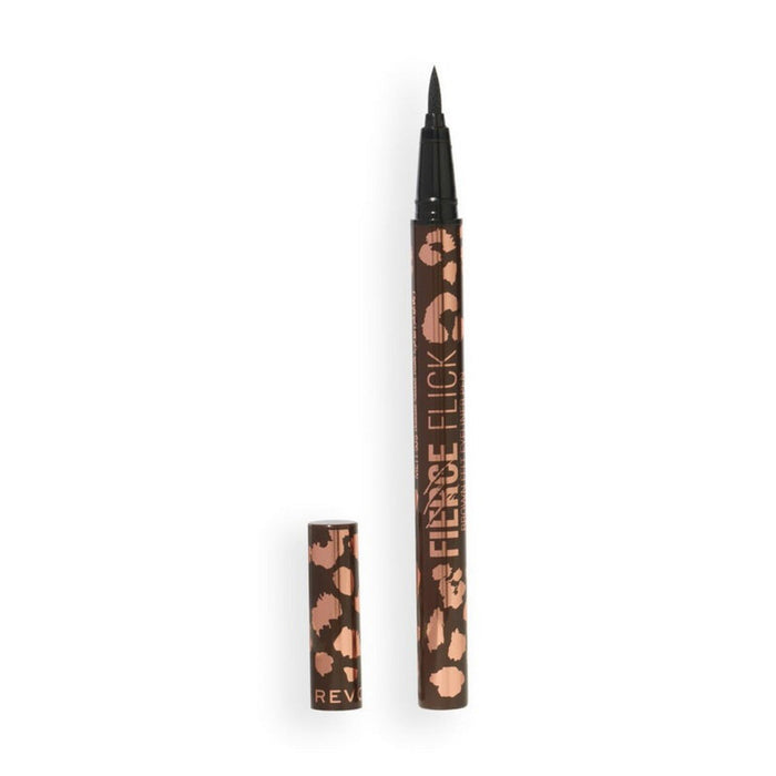 Tuș de ochi lichid Makeup Revolution Fierce Eyeliner, tip marker, mat, maro, 0,5 ml