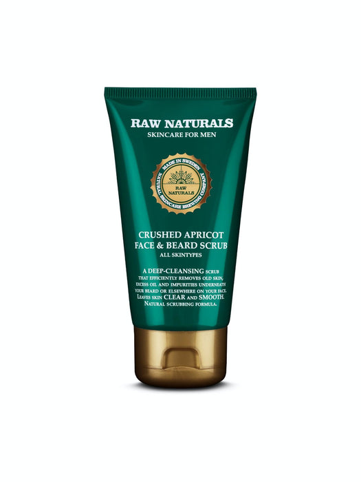 Scrub exfoliant Raw Naturals Apricot Face & Beard Scrub, vegan, pentru față și barbă, 75 ml