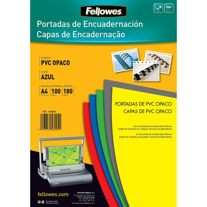 Coperți pentru legare Fellowes 100 Unități Albastru A4 PVC