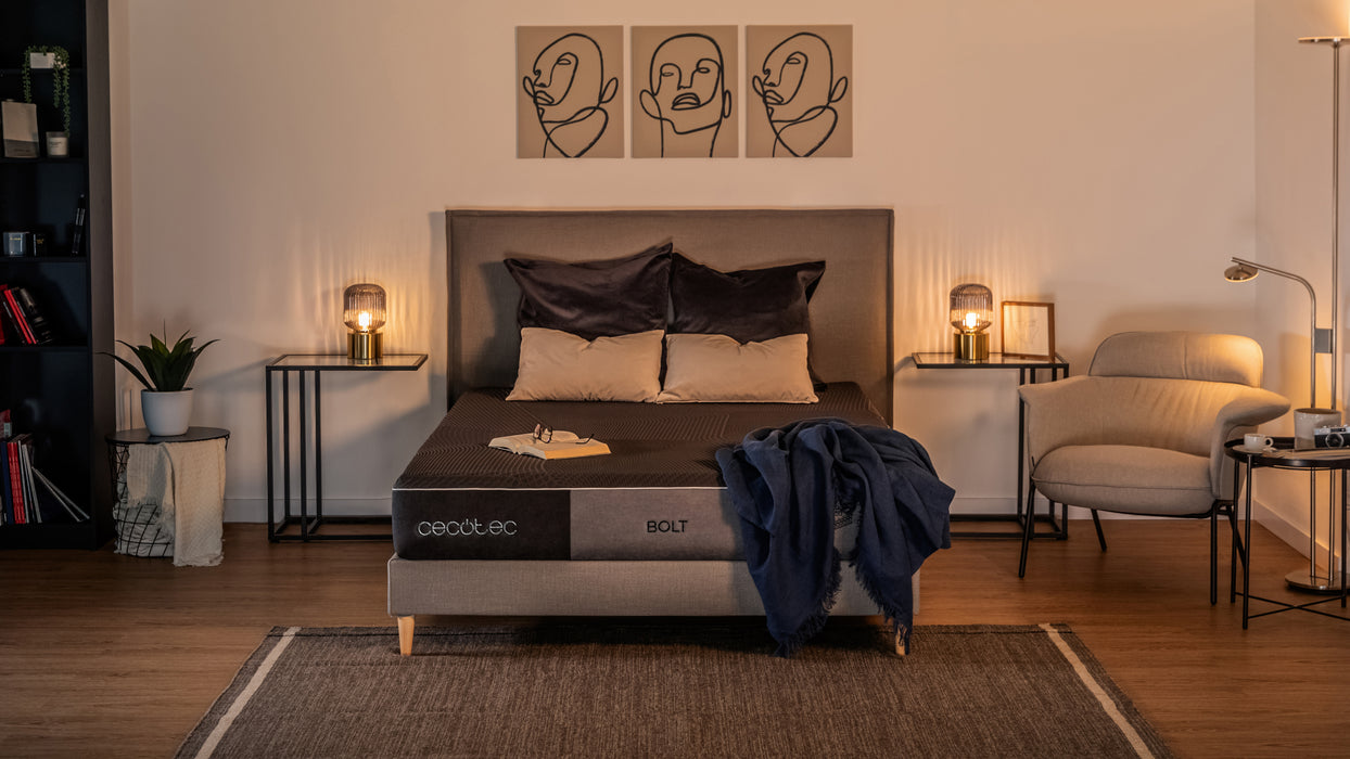 Saltea hibridă Cecotec Flow Select Bolt 150x200, 150 × 200 cm, arcuri împachetate individual, husă detașabilă