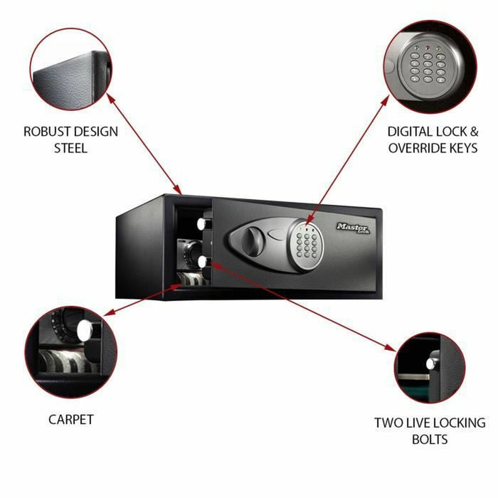 Seif Master Lock X075ML 43 x 37 x 18 cm Negru Negru/Gri Oțel