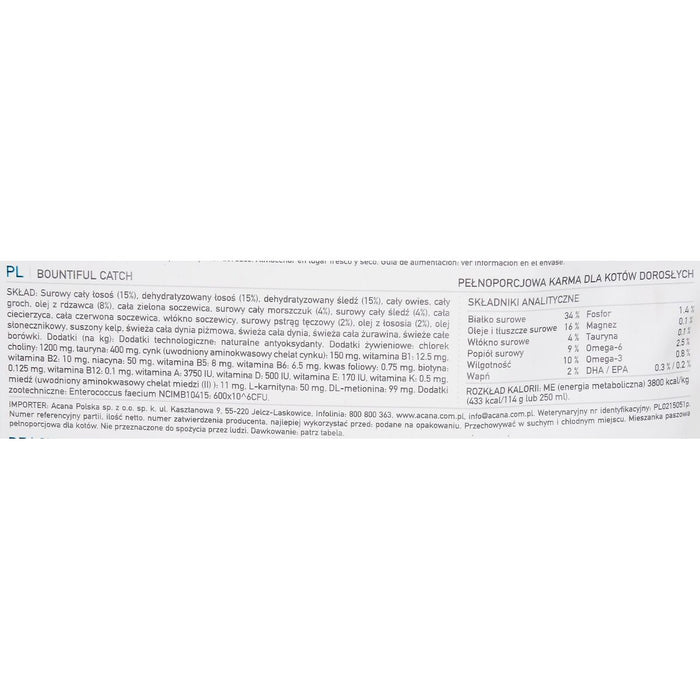 Mâncare pentru pisici Acana Bountiful Catch Adult Somon 1,8 kg
