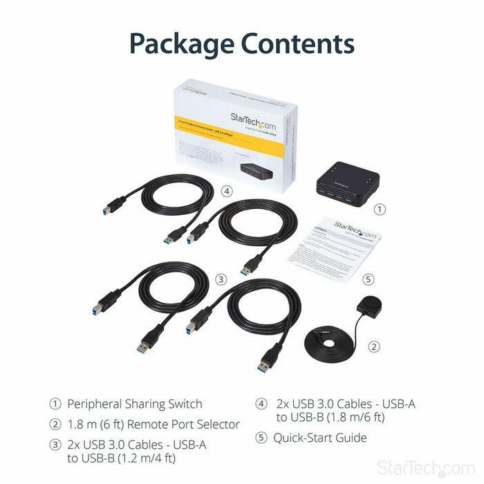Hub USB Startech HBS304A24A           Negru 5 Gbit/s