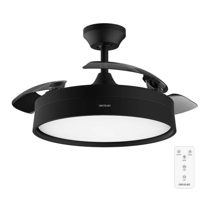 Ventilator de tavan cu iluminare Cecotec EnergySilence Aero 4200 Invisible Black, 35 W, diametru 106 cm, 6 viteze