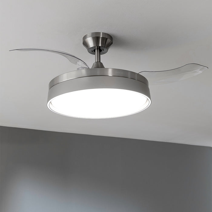 Ventilator de tavan cu pale retractabile Cecotec EnergySilence Aero 4200 Invisible Steel, 35 W, diametru 106 cm, 6 viteze