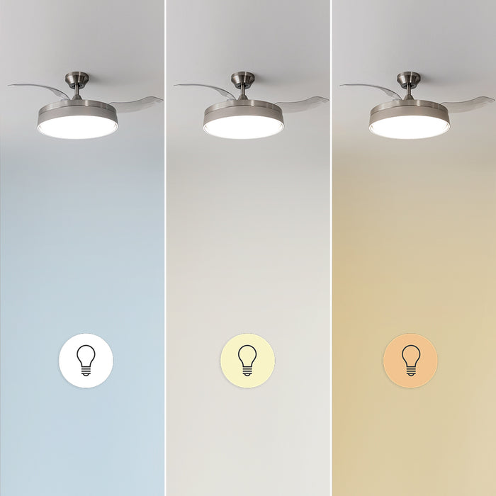 Ventilator de tavan cu pale retractabile Cecotec EnergySilence Aero 4200 Invisible Steel, 35 W, diametru 106 cm, 6 viteze