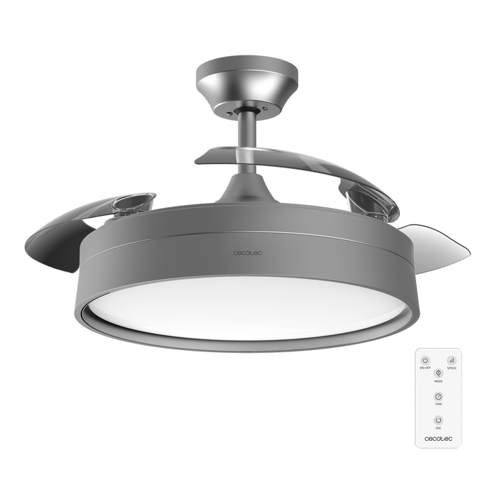 Ventilator de tavan cu pale retractabile Cecotec EnergySilence Aero 4200 Invisible Steel, 35 W, diametru 106 cm, 6 viteze