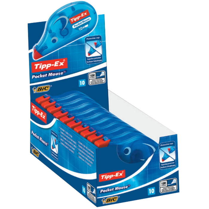 Bandă corectoare TIPP-EX Pocket Mouse Albastru Alb (10 Piese) (10 Unități)