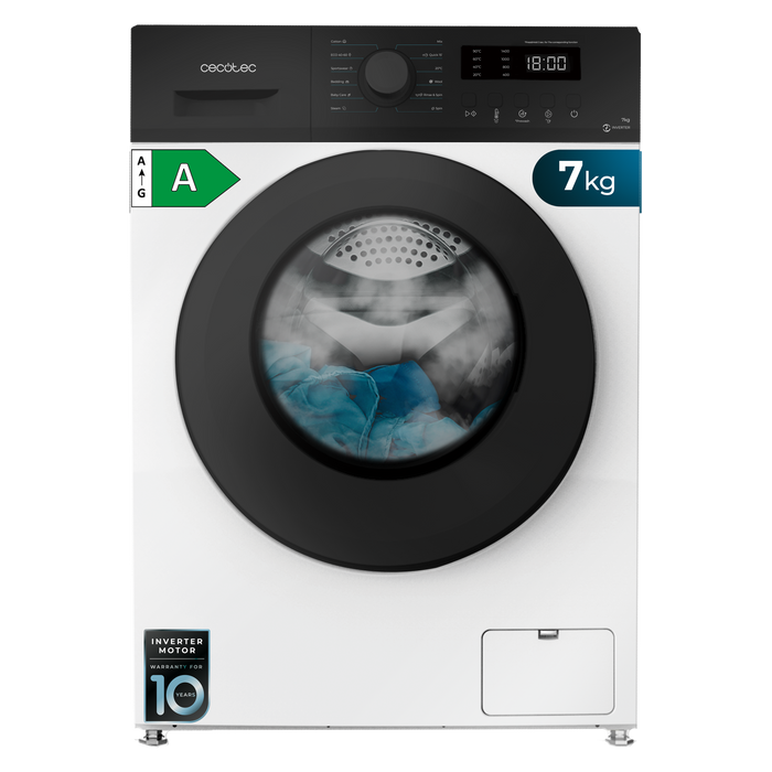 Mașină de spălat rufe Cecotec Bolero DressCode 7150 Inverter A, 7 kg, 1400 rpm, clasa A, albă