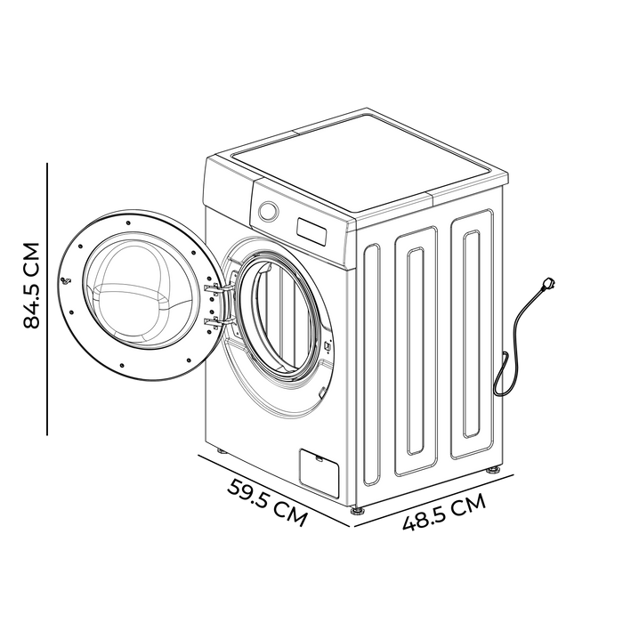 Mașină de spălat rufe Cecotec Bolero DressCode 7150 Inverter Steel A, 7 kg, 1400 rpm, clasa A, 12 programe