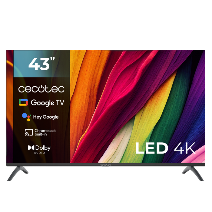 Televizor LED Cecotec A4 series ALU40043, 43", 4K UHD, clasa F, Google TV