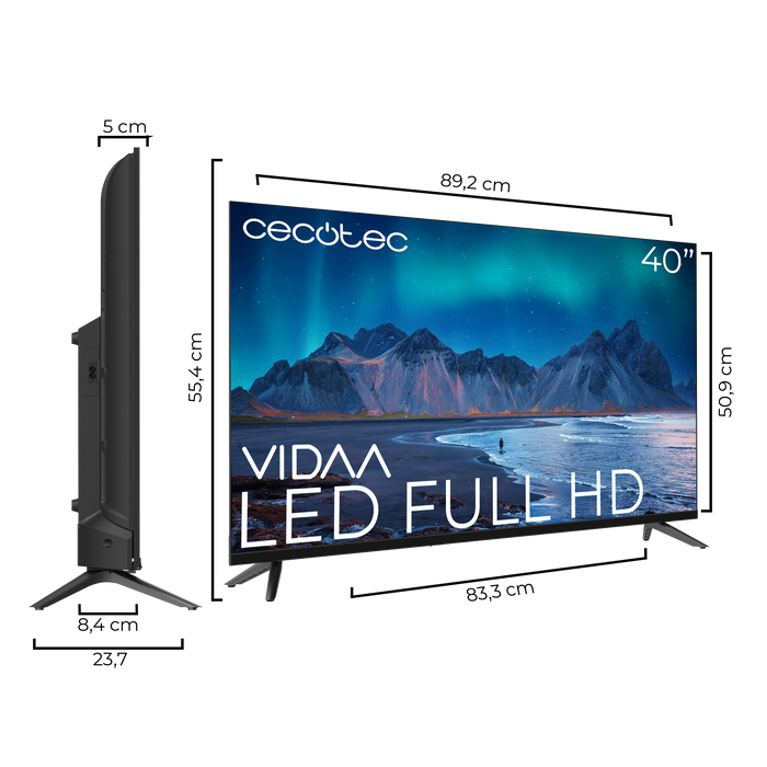 Televizor LED Cecotec A5 series ALF50040, 40 inch, Full HD, clasa E