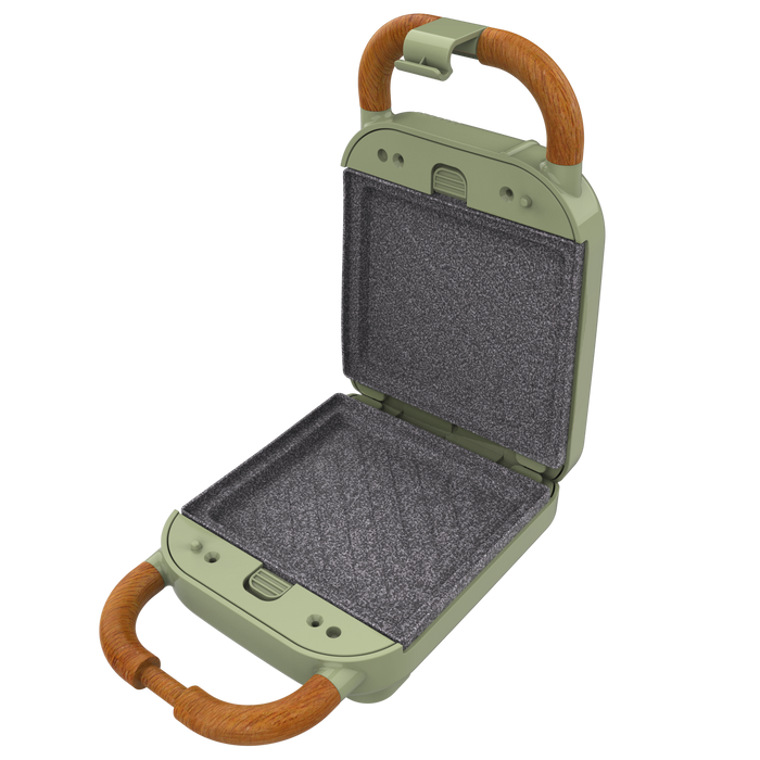 Aparat pentru sandvișuri Cecotec Rock'nToast Retro One Green, 700 W, 1 sandviș, 13,5 × 9 × 22 cm, verde