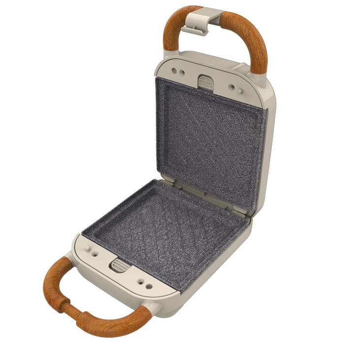 Aparat pentru sandvișuri Cecotec Rock'nToast Retro One Beige, 700 W, 3 perechi de plăci, bej