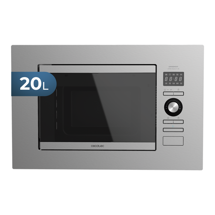 Cuptor cu microunde încorporabil Cecotec GrandHeat 2090 Built-In Steel, 20 l, 800 W, grill 1000 W, inox