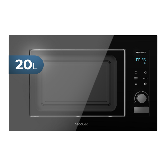 Cuptor cu microunde încorporabil Cecotec Grandheat 2090 Built-In Touch Black, 20 l, 1200 W, grill 1000 W, negru