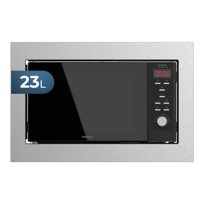 Cuptor cu microunde încorporabil Cecotec Grandheat 2350 Built-In Steel Black, 23 l, 900 W, 9 programe, negru
