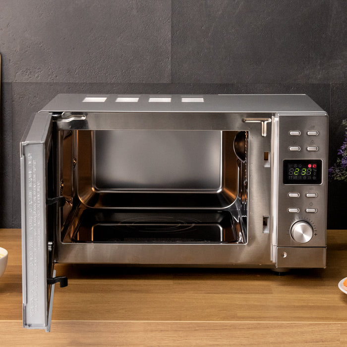 Cuptor cu microunde fără platou rotativ Cecotec GrandHeat 2000 Flatbed Steel, 20 l, 700 W, 6 trepte, oțel