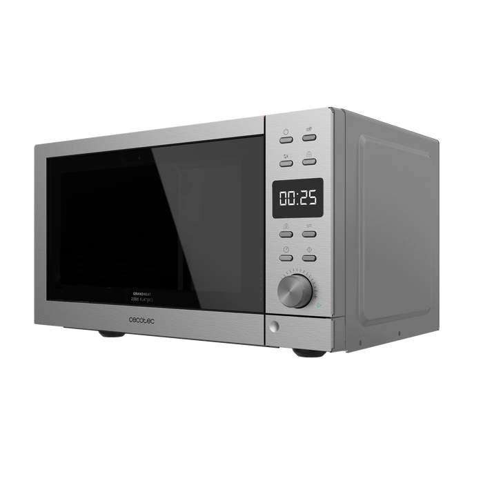 Cuptor cu microunde fără platou rotativ Cecotec GrandHeat 2000 Flatbed Steel, 20 l, 700 W, 6 trepte, oțel