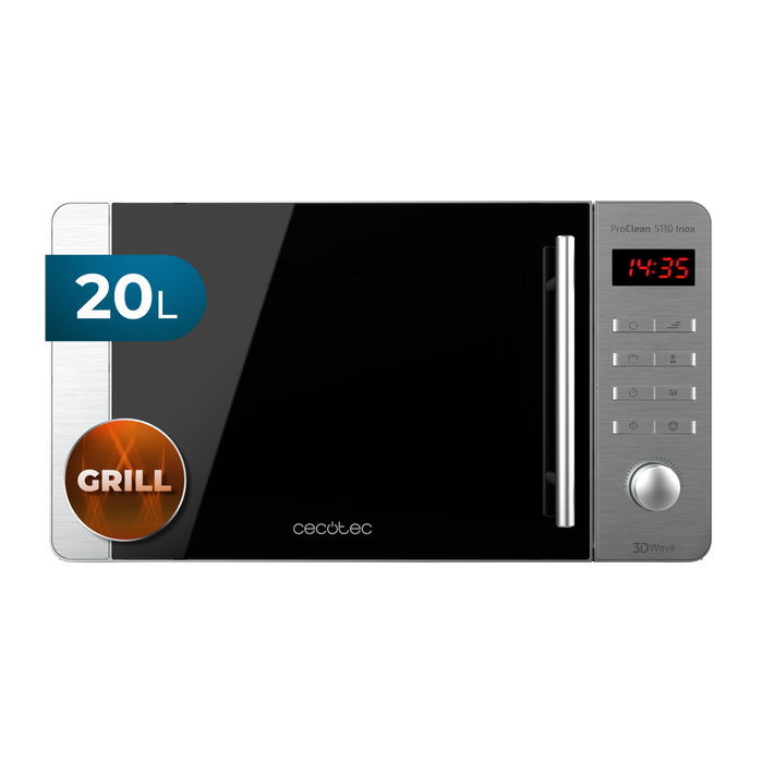 Cuptor cu microunde cu grill Cecotec ProClean 5110 Inox, 20 l, 700 W, grill 800 W, inox
