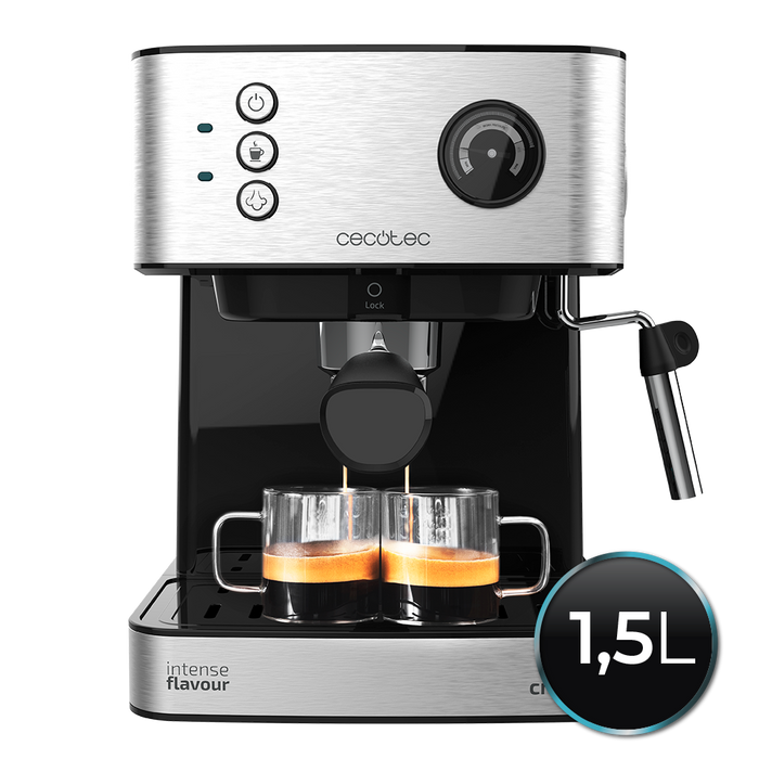 Espressor Cecotec Power Espresso 20 Matic Professionale, 850 W, 20 bari, rezervor 1,5 l, oțel