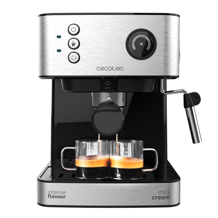 Espressor Cecotec Power Espresso 20 Matic Professionale, 850 W, 20 bari, rezervor 1,5 l, oțel