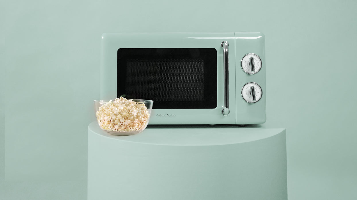 Cuptor cu microunde Cecotec ProClean 3010 Retro Green, 20 l, 700 W, 6 trepte de putere, verde