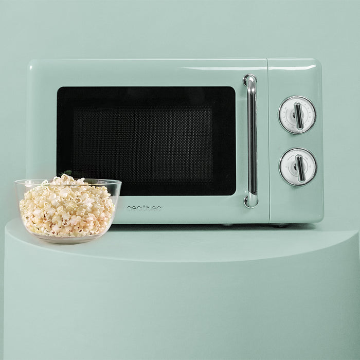 Cuptor cu microunde Cecotec ProClean 3010 Retro Green, 20 l, 700 W, 6 trepte de putere, verde