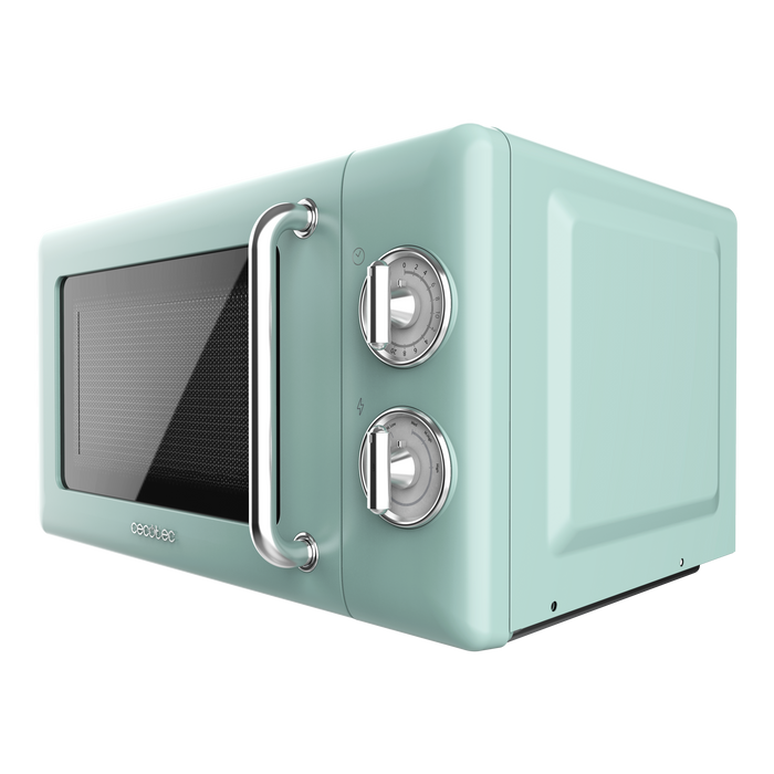 Cuptor cu microunde Cecotec ProClean 3010 Retro Green, 20 l, 700 W, 6 trepte de putere, verde