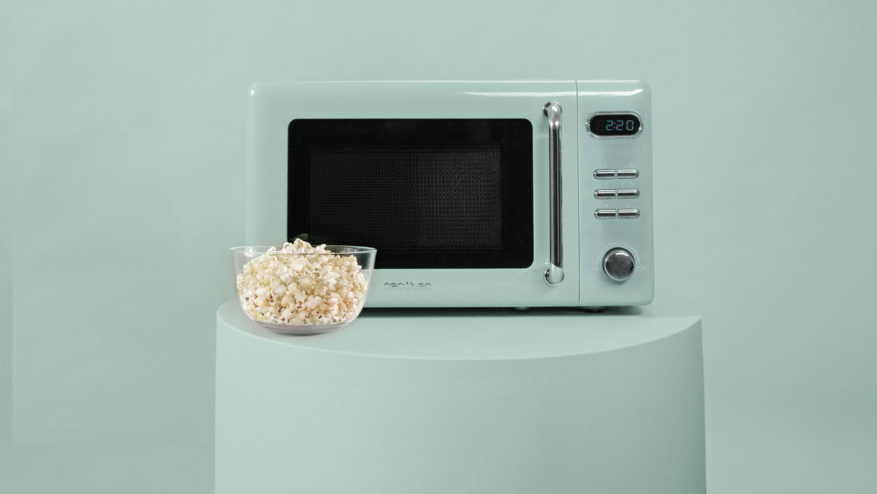 Cuptor cu microunde cu grill Cecotec ProClean 5110 Retro Green, 20 l, 700 W, 8 programe, verde