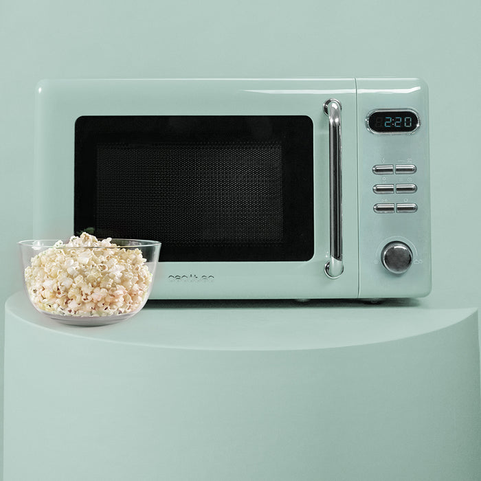 Cuptor cu microunde cu grill Cecotec ProClean 5110 Retro Green, 20 l, 700 W, 8 programe, verde