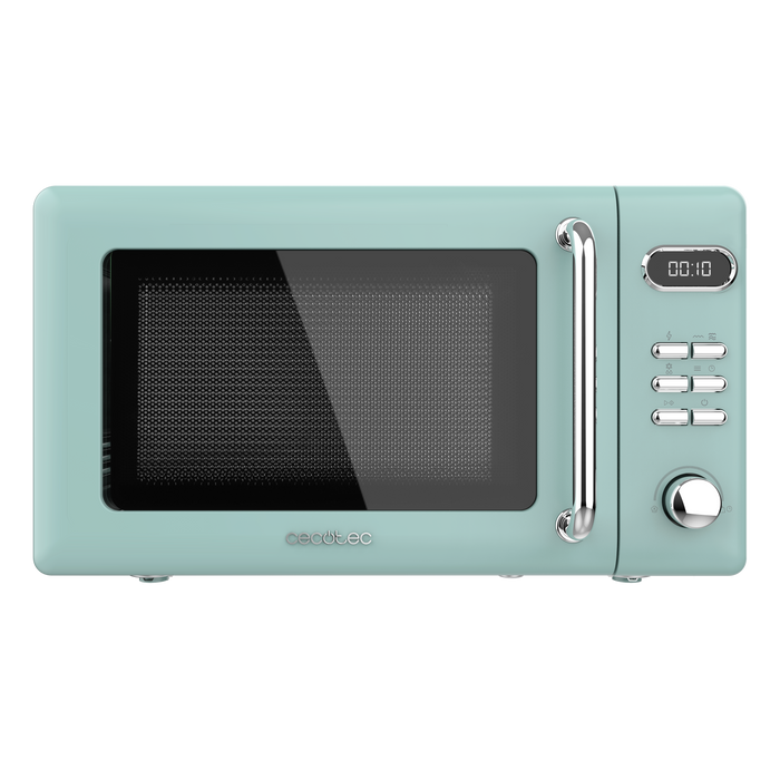 Cuptor cu microunde cu grill Cecotec ProClean 5110 Retro Green, 20 l, 700 W, 8 programe, verde