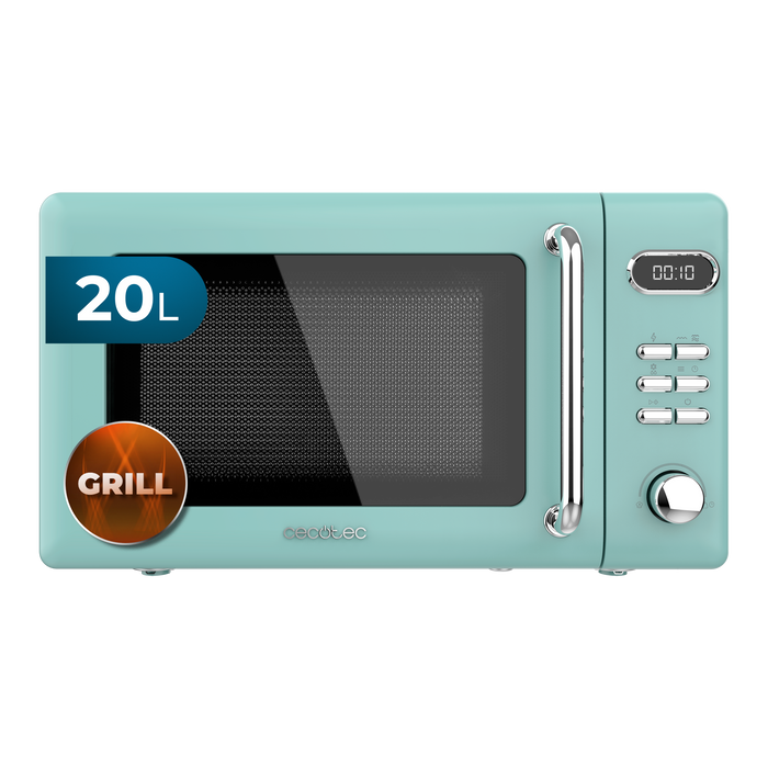 Cuptor cu microunde cu grill Cecotec ProClean 5110 Retro Green, 20 l, 700 W, 8 programe, verde