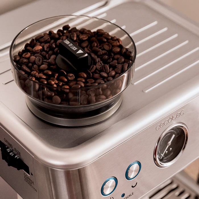 Espressor Cecotec Power Espresso 20 Barista Maestro, 2250 W, 20 bari, rezervor de apă 2,4 l, inox