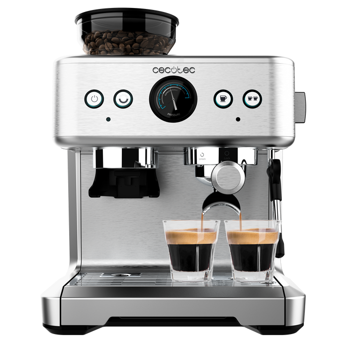 Espressor Cecotec Power Espresso 20 Barista Maestro, 2250 W, 20 bari, rezervor de apă 2,4 l, inox