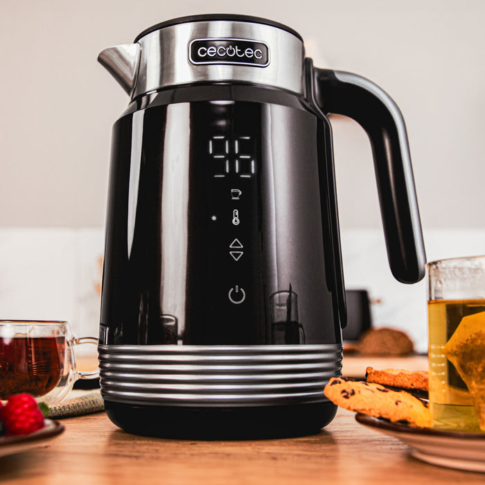 Fierbător electric Cecotec ThermoSense 600 Touch Black, 1,7 l, 2200 W, negru