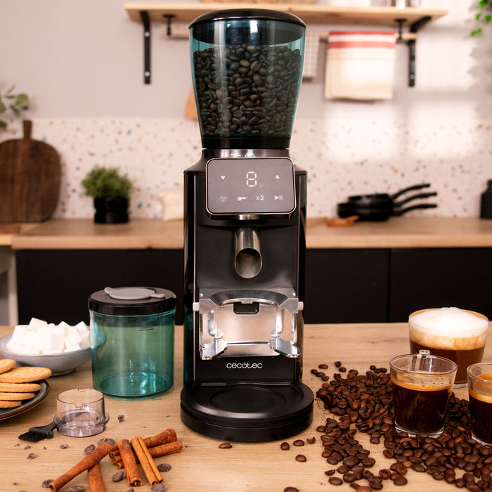 Râșniță electrică de cafea Cecotec SteelMill Touch, 200 W, 30 de trepte, 300 g, inox