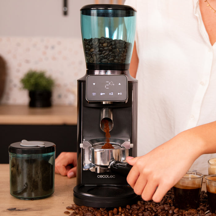 Râșniță electrică de cafea Cecotec SteelMill Touch, 200 W, 30 de trepte, 300 g, inox